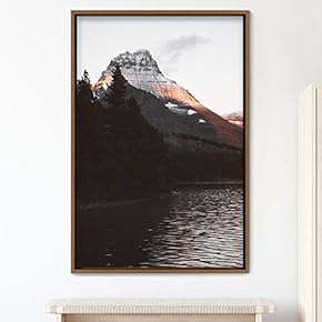signwin Framed Canvas Wall Art Mountain Lake View...