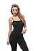 Hollywood Star Fashion Plain Long Spaghetti Strap Tank Top Camis Basic Camisole Cotton, Black, m