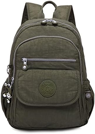 Mini Classic Backpack Nylon Travel Daypack Junior School Bagpack Waterproof (Army green)