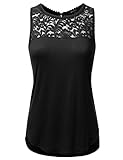 Doublju Loose Fit Floral Lace Tank Blouse Top