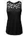 Doublju Loose Fit Floral Lace Tank Blouse Top