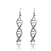 DNA Double Helix Earrings - Silver Toned