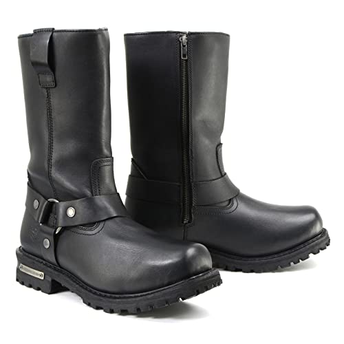 Milwaukee Leather Men's Waterproof Harness Square Toe Boots (Black, Size 11W/11) at Amazon