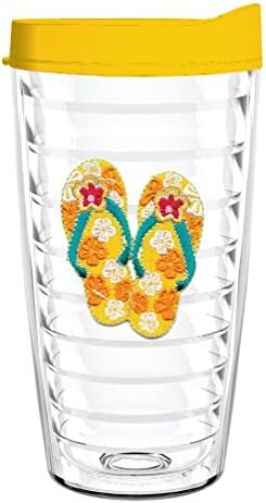 FLIP FLOPS YELLOW 16oz Tritan Insulated Tumbler With Lid and Straw