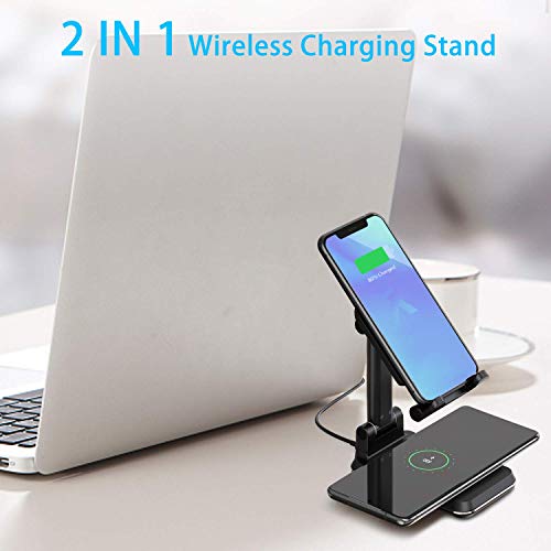 Wireless Charging Phone Stand, Dual Foldable Wireless Charger Stand 10W