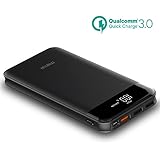 20000mAh Quick Charge Power Bank, meiyi QC 3.0 Portable Battery Charger With 3 USB Output Ports, LED Display QC 2.0 Input External Battery Pack For iPhone iPad Samsung Android phones - Black
