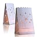 24 White Paper Lantern Luminary Bags - Perfect for Electric LED Tealights, Votives and Candles - Luminaries for Weddings, Party, Halloween, Lighted Pathways, Patio, Garden
