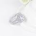 FENDINA 925 Sterling Silver Round Split Shank Bridal Engagement Rings for Women