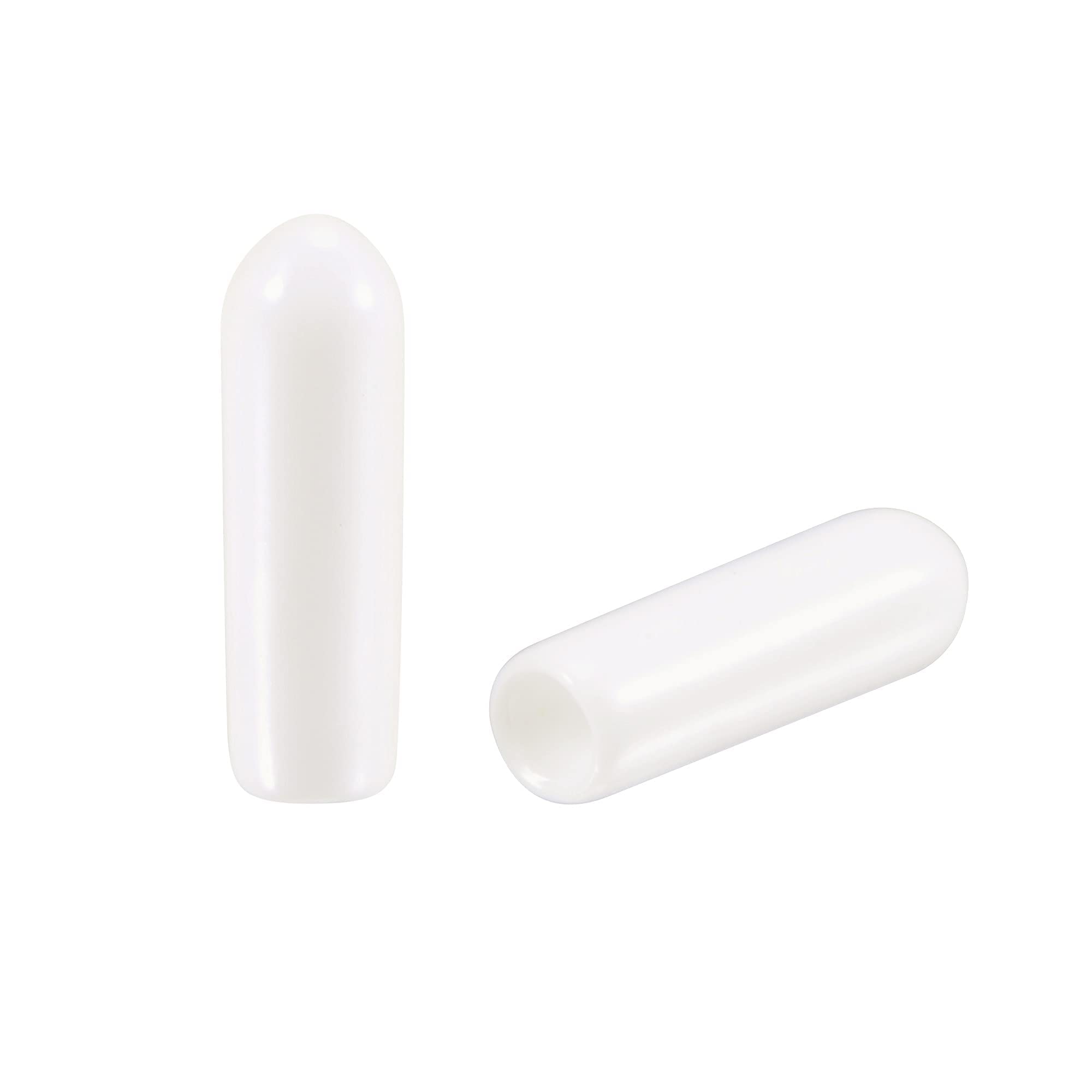 TA-VIGOR 100Pcs Rubber End Caps, 3mm ID Round Flexible Screw End Caps Thread Protectors, White Vinyl Bolt Covers Rubber Covers for Screws, Tubes, Cables, Wires, etc