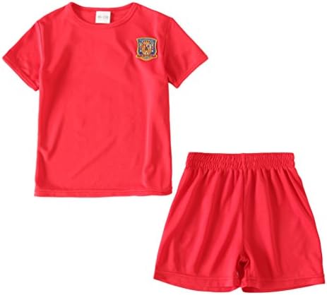 Petite Chiot Sport Jersey Outfit Little Boys Girls Soccer Team Tee and Short Set Red 2 3Y