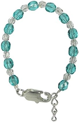 Baby Bracelet Birthstone Color Newborn Baby Bracelet (Blue Zircon-December)