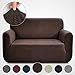 RHF Jacquard-Stretch Loveseat Slipcover Slipcovers for Couches and Loveseats, Loveseat Cover&Couch Cover for Dogs, 1-Piece Sofa Protector(Loveseat: Chocolate)