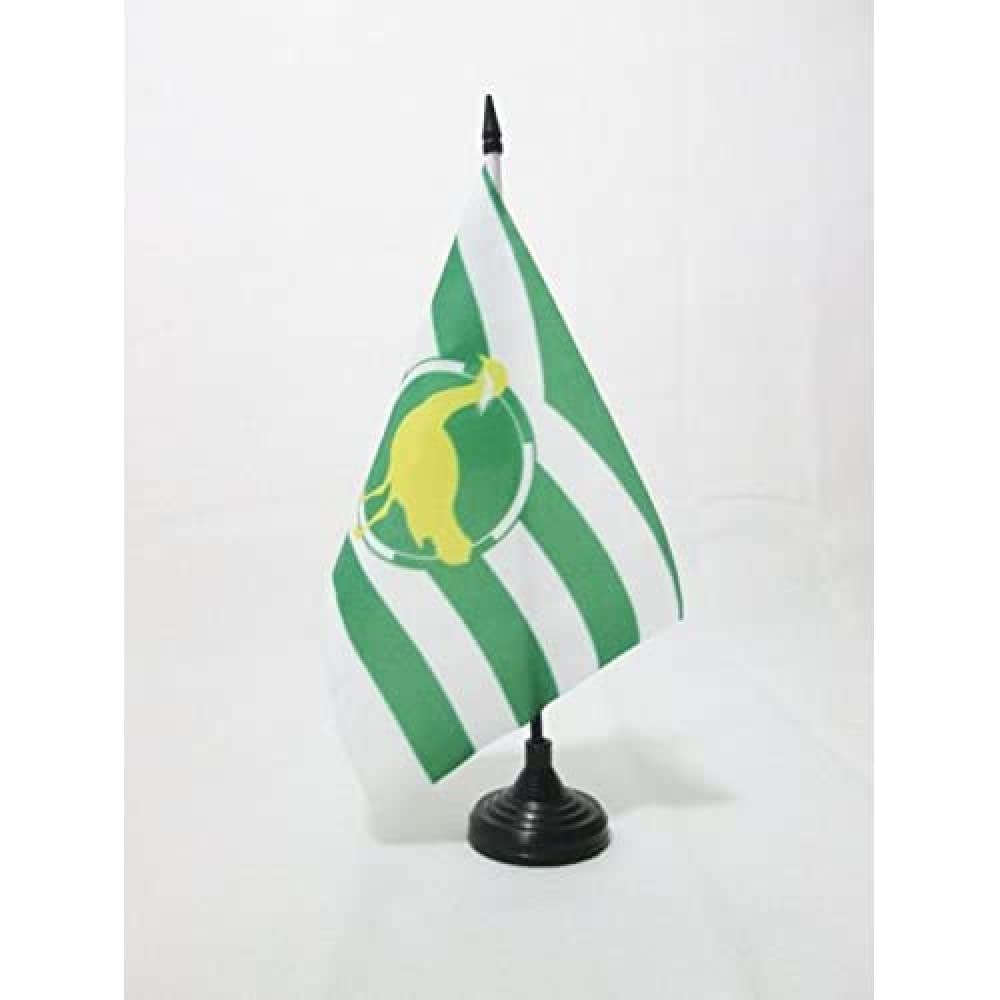 AZ FLAG Wiltshire New county Table Flag 5'' x 8'' - Wiltshire New county Office Decoration 100% Polyester 21 x 14 cm - Mini Desk Flag with Pole and Black Plastic Base