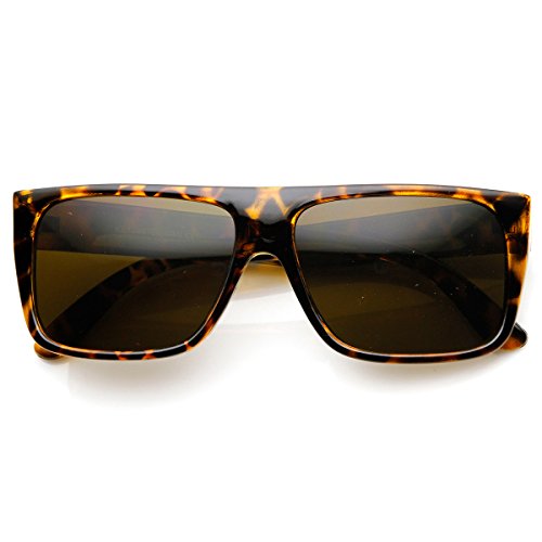 zeroUV - Classic Old School Eazy E Square Flat Top OG Loc Sunglasses (Tortoise / Brown)