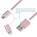CONCAWAY 2 in 1 Lightning and Micro USB Cable, 3.3FT/1M Tangle Free Nylon Braided Charging/Sync Cables for iPhone/iPod/iPad and micro USB enable devices (rosegold)