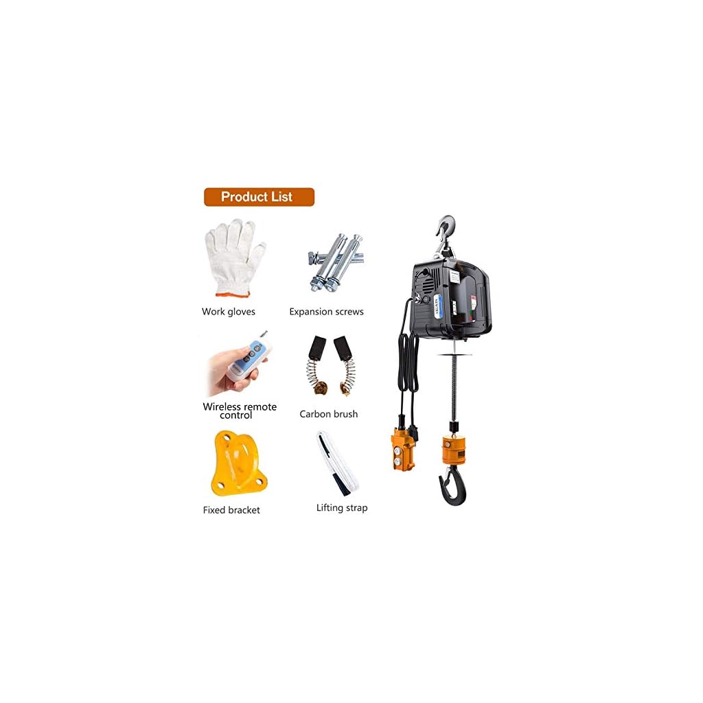 NEWTRY 3 in 1 Electric Hoist Winch 1,100lb Wireless Remote Control