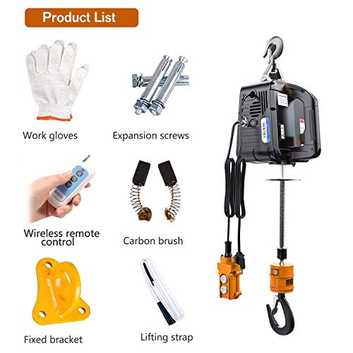 NEWTRY 3 in 1 Electric Hoist Winch 1,100lb Wireless Remote Control, Cable Remote Control, 110/120 Volt Portable Power Electric Hoist, Vertically & Horizontally, Lift 16ft/min - Image 6