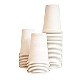 Disposable Cups - by EcoMojiWare.com - Certified Compostable Recycled Cutlery, Birthday, BBQ, Party Supplies - kitchen cutlery, combo set (50 count), Heavy Duty Corn Starch (Cups)