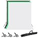Neewer 6.5x6.5 feet/2x2 Meters Background Stand Support System 6 X 9 feet/1.8 X 2.8 Meters Backdrop(White/Black/Green) Backdrop Clamps Portrait Product Video Photography