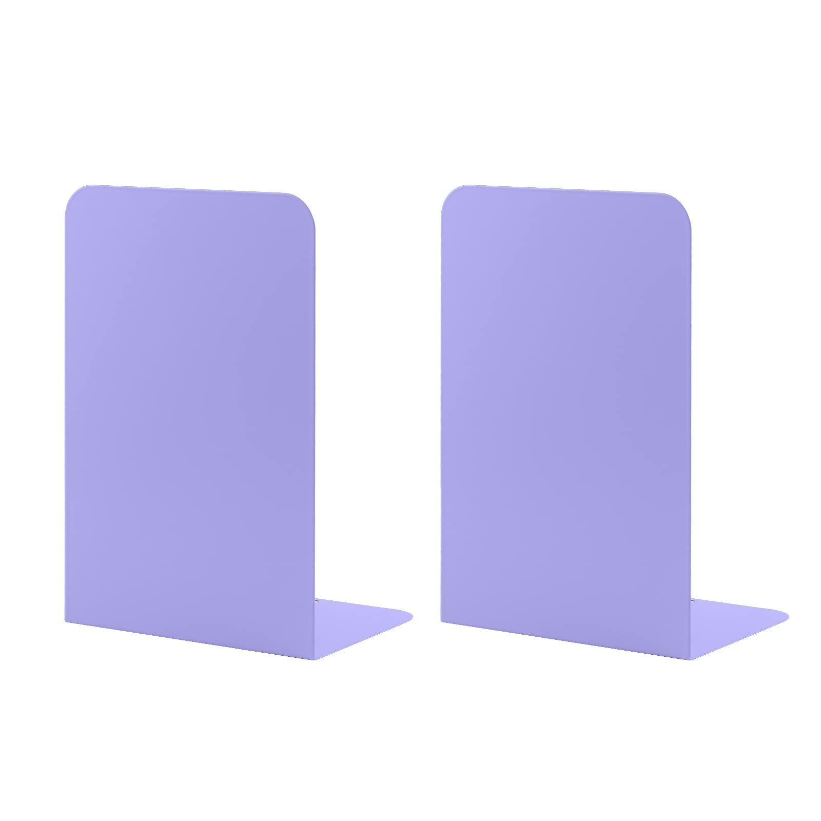 Book Ends for Shelves, MSDADA Heavy Duty Bookends for Office, School&Home, Metal Bookends for Heavy Books, Anti Slip Book Holder Bookend Supports Book Stoppers for Bookworms Gift(Purple)