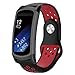 Aolvo Silicone Watch Bands Replacement Accessories Strap fit Samsung Gear Fit2 Pro SM-R365/ Gear Fit2 SM-R360 Black-red