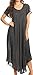 Sakkas 15802 - Lila Freckled Dyed Cap Sleeve Scoopneck Long Caftan Dress/Cover up - Black - OS