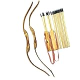 Adventure Awaits! - 2-Pack Handmade Wooden Bow and Arrow Set - 20 Wood Arrows and 2 Quivers - for Outdoor Play