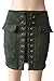 PROGRACE Woman's High Waist Lacing Up Tight Winter Keep Warm Suede Skirt Army Green S