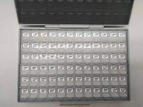 AideTek SMD 0201 capacitor kits 72 Values, 50pc/value 1% Sample Capacitor Kit Distributed in Box-all Enclosure Designer Kit free Tweezers