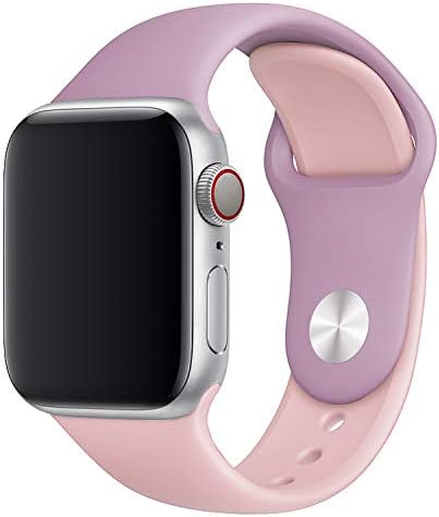 Watch Bands for Apple Watch Series 4/3/2/1 Soft Silicone Two-Tone Sport Band Replacement Wrist Strap for Apple iWatch