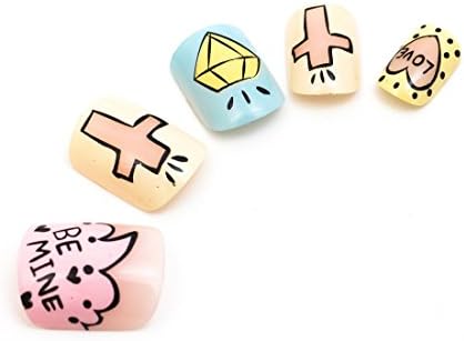 KeeNail Pre-design False Nails Acrylic Short Carton BE MINE 12 Piece Set