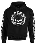 Harley-Davidson Men's Hand Made Willie G Skull Pullover Hooded Sweatshirt (XL)
