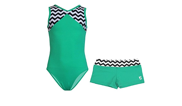 k-Bee Leotards Girl's Chevron Black 