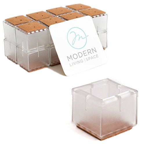 Flexible Silicone Chair Leg Floor Protectors (16 Pack) Square