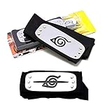 Naruto Leaf Village Headband and Anti Leaf Village Headband 2 Pack Perfect for Ninja-Themed Costume,Cosplay Black