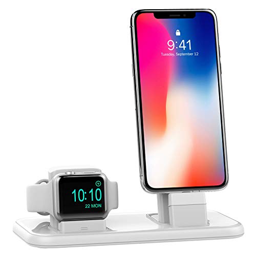BEACOO Charging Stand for Apple Watch Series 4, 2 in 1 Charging Dock for iPhone Airpods Charging Station for iWatch 4/3/2/1/iPhone Xs/X Max/XR/X/8/8Plus/7/7 Plus /6S /6S Plus