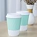 Glowcoast Disposable Coffee Cups With Lids - (80 set) 12 oz Paper To Go Coffee Cups With Resealable Lids Prevent Leaks! Travel Insulated Hot Beverage Drink Cup. Will Not Bend With Heat or Burn Fingers