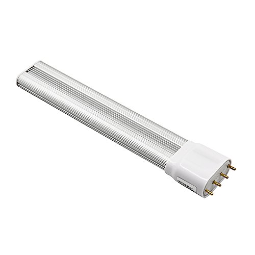 10W LED 2G11 4-Pin Base PL Lamp Lustaled 120V Daylight 6000K 18W Compact Fluorescent Lamp Equivalent Bulb Lamp for Pendant Lamps Ceiling Lights Desk Lamps (Remove or Bypass Ballast, 2-Pack)