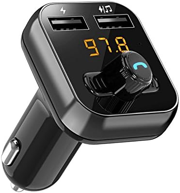 Bluetooth FM Transmitter Wireless Digital Radio In-car Transmitter Receiver Car Adapter MP3 Player Supports TF/SD Card and Dual USB Car Charge Hands-free Calling for iPhone Samsung etc