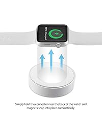 Joselinen   Cable de carga magnético para Apple Watch iWatch 1.496 in 1.654 in Series 1 2 3 4, color blanco