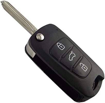 RBSN New 3 Buttons Uncut Keyless Entry Remote Key Case Shell Replacement Compatible With Kia 3 Buttons Flip FOB Key Shell Case No Chips Inside