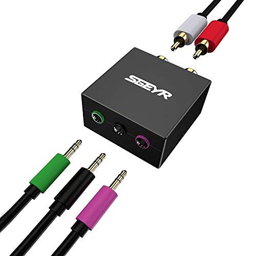 SGEYR 5.1 Audio Console Adapter Convert Stereo RCA to 3 x 1/8 (3.5mm