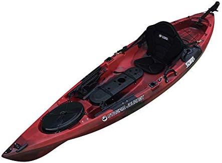 運送会社営業所止め限定 福山通運 西濃運輸支店での引き取り限定 ラダー搭載 フィッシングカヤック ストリームジャーニーカヤック Conductor10 コンダクター10 アルミパドル デラックスシングルシート付属 長さ3100ｍｍ 幅760mm 高さ380mm カラー レッド ブラック