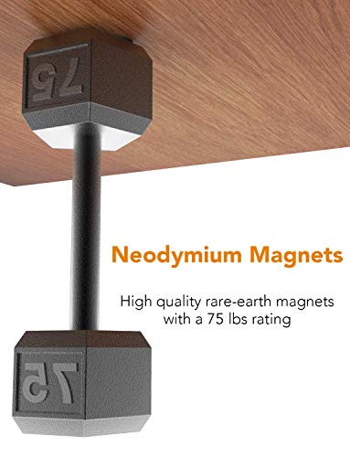 Hill & Wood Gun Magnet | Rubberized 75 lbs Rated Magnetic Gun Mount Gun Magnet Mount-Concealed Gun Holder for Car, Handgun, Pistol, Rifle, Shotgun, Revolver