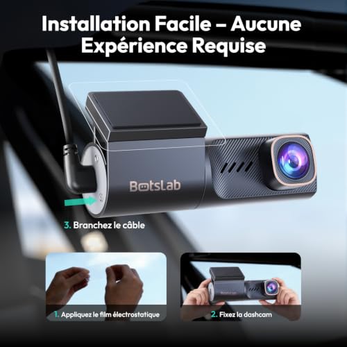 Botslab 4K Mini Dash Cam 360° Rotatable with Super Capacitor, Dual Band Wi-Fi & Bluetooth, Night Vision, 24H Parking Mode, App Control, G-Sensor, Wide Angle, Up to 512GB