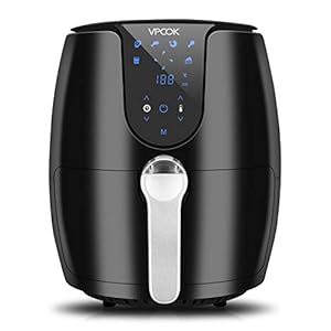 Air-Fryer-Vpcok-Health-Fryer-Oil-Free-and-Low-Fat-Cooking-1300-1500W-L-Black-Air-Fryer-Cookbook-Included Air Fryer Vpcok Health Fryer Oil Free and Low Fat Cooking, 1300-1500W, L, Black, Air Fryer Cookbook Included