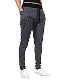 Men's Summer Active Wear Pants Novelty Stylish Light Weight Skinny Open Bottom Sweatpants (L, Dark Grey)
