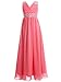 FAIRY COUPLE Girl's Embellished V-Neck Long Flower Girl Junior Bridesmaid Dress for Wedding Party K0156