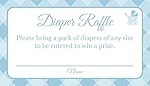 Jot & Mark Baby Shower Diaper Raffle Card Tickets for New Moms (25 Count, Blue)