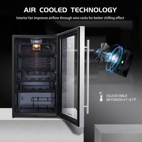 Kalamera KRC123WB 4.3 Cu.ft 30 Bottle Wine Cooler FreeStanding Single